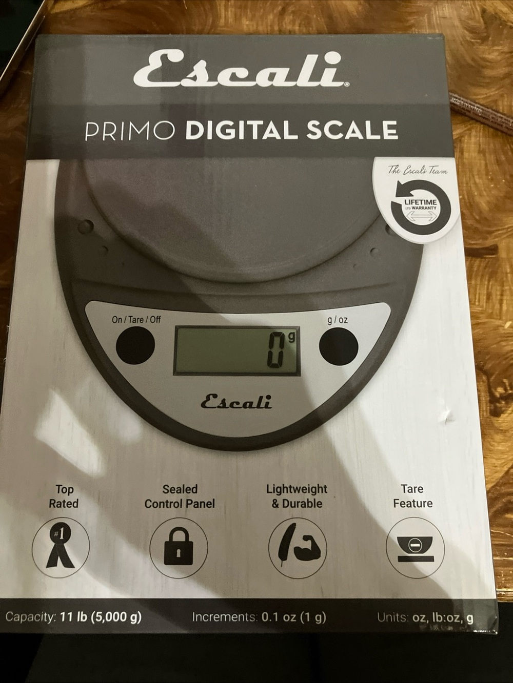 Escali Primo Digital Kitchen Scale in Black and Silver